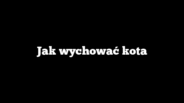 Jak wychować kota