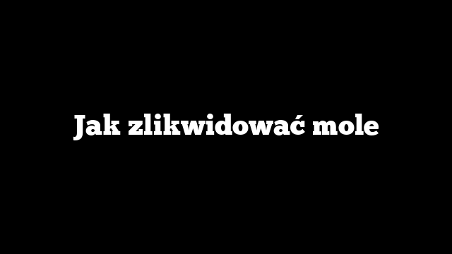 Jak zlikwidować mole